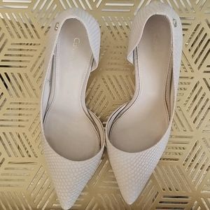 Calvin Klein Nude Faux Snake Skin Pump (Size 8)